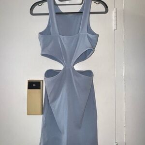 Blue Sleeveless Cut-Out Mini Dress